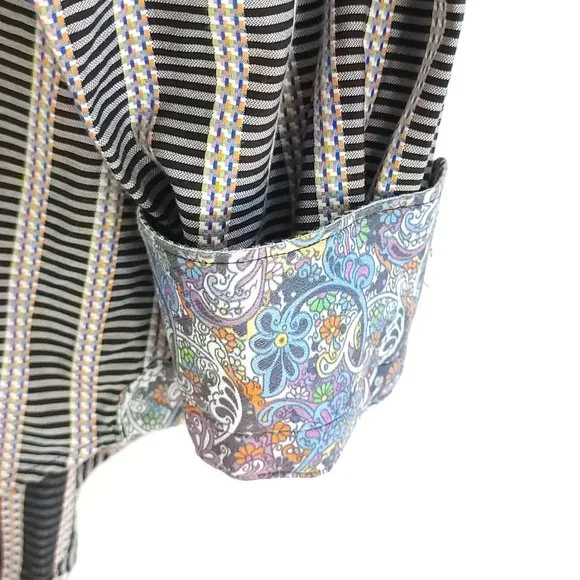 Robert Graham Shirt Men's Large Classic Fit Multicolor Stripes Button Front - Picture 9 of 12